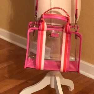 Kate Spade CLEAR SAM Bag Crossbody Tote in Pink